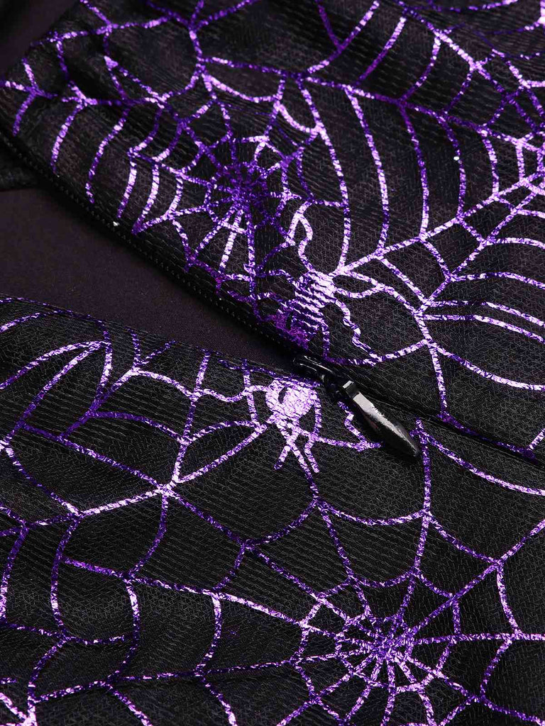 Purple 1950s Laser Mesh Spiderweb Halter Dress, vintage dress, retro fashion, rockabilly, pin-up fashion - perfect for women who love vintage and retro fashion