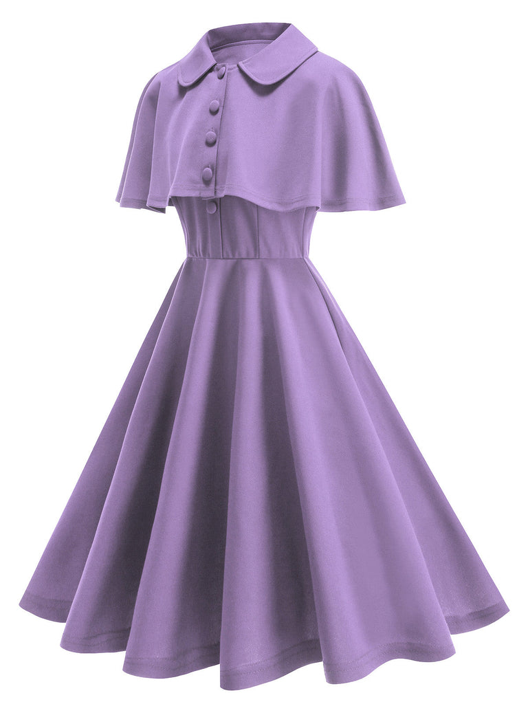 Purple 1950s Lapel A-Line Skirt Set, vintage skirt, retro style - perfect for women who love vintage and retro fashion