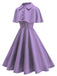 Purple 1950s Lapel A-Line Skirt Set, vintage skirt, retro style - perfect for women who love vintage and retro fashion