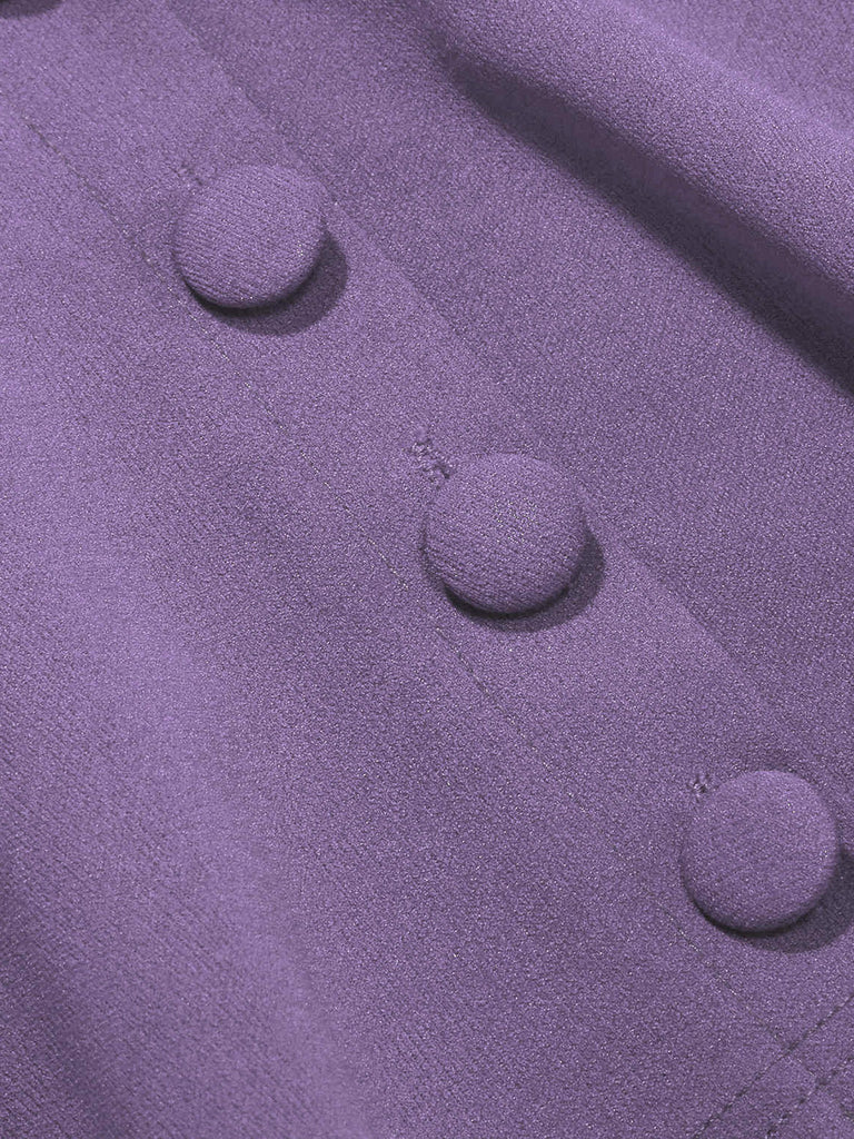 Purple 1950s Lapel A-Line Skirt Set, vintage skirt, retro style - perfect for women who love vintage and retro fashion