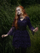 Purple 1960s Bats Mesh Bell Sleeves Dress - vintage dress, retro fashion
