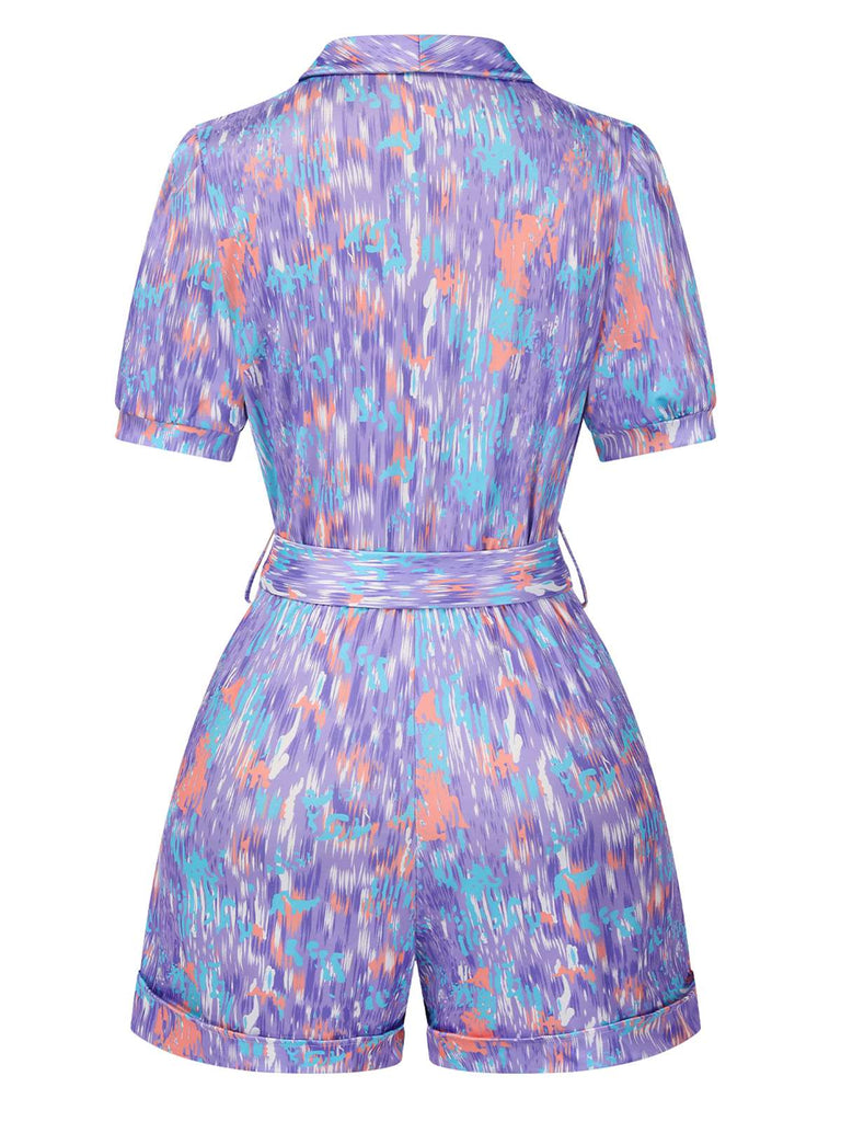 1960s Deep VNeck Belted Lapel | 1960s | vintage romper, retro jumpsuit