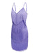 Purple 1960s Spaghetti Strap Fringe Dress: where 1960s romance meets her modern spirit
