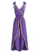 Purple 1940s V Neck Vintage Jumpsuit 2