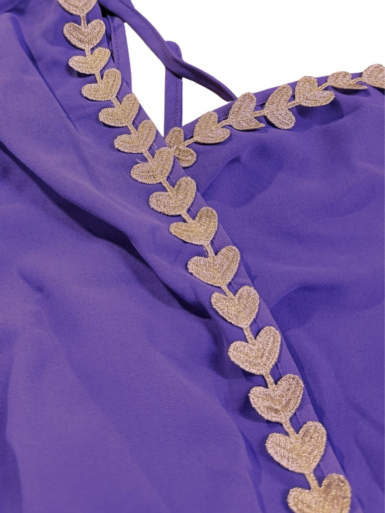 Purple 1940s V Neck Vintage Jumpsuit 4