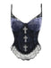 Purple 1980s Gothic Cross Velvet Lace Camisole - vintage fashion, retro style