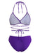 Purple 1980s Halter Vintage Bikini, vintage swimsuit, pin-up swimwear - perfect for women who love vintage and retro fashion
