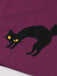 Purplish Red 1950s Cat Wide-Strap Swing Dress - vintage dress, retro fashion, rockabilly