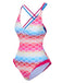 Rainbow 1970s Mermaid Scale Ruffle One-Piece Swimsuit: 1970s Riviera elegance, reimagined for her