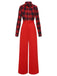 Red 1930s Christmas Plaid Jumpsuit — vintage elegance for the modern woman