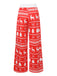 Red 1930s Christmas Tree Reindeer Pants - vintage fashion, retro style, elegant red
