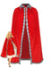 Red 1930s Cruella Dalmatian Trimmed Tie Neck Cape - vintage fashion, retro style, elegant red
