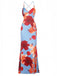 Red 1930s Floral Backless Slip Maxi Dress - vintage dress, retro fashion, elegant red