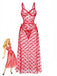 Red 1930s Heart Mesh Strap Nightdress - vintage dress, retro fashion, elegant red