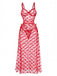 Red 1930s Heart Mesh Strap Nightdress - vintage dress, retro fashion, elegant red