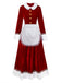 Red 1930s Mrs. Claus Costume Velvet Dress Set - vintage dress, retro fashion, elegant red