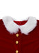 Red 1930s Mrs. Claus Costume Velvet Dress Set - vintage dress, retro fashion, elegant red