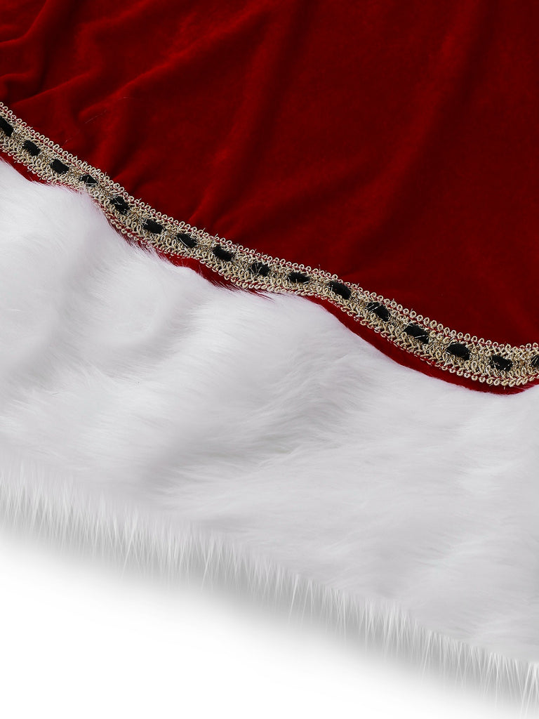 Red 1930s Mrs. Claus Costume Velvet Dress Set - vintage dress, retro fashion, elegant red