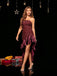 Red 1930s One-Shoulder Sequin Ruffled High-Low Dress - vintage dress, retro fashion, elegant red