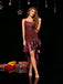 Red 1930s One-Shoulder Sequin Ruffled High-Low Dress - vintage dress, retro fashion, elegant red