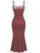 Red 1930s Polka Dot Spaghetti Strap Fishtail Dress, vintage dress, retro fashion - perfect for women who love vintage and retro fashion