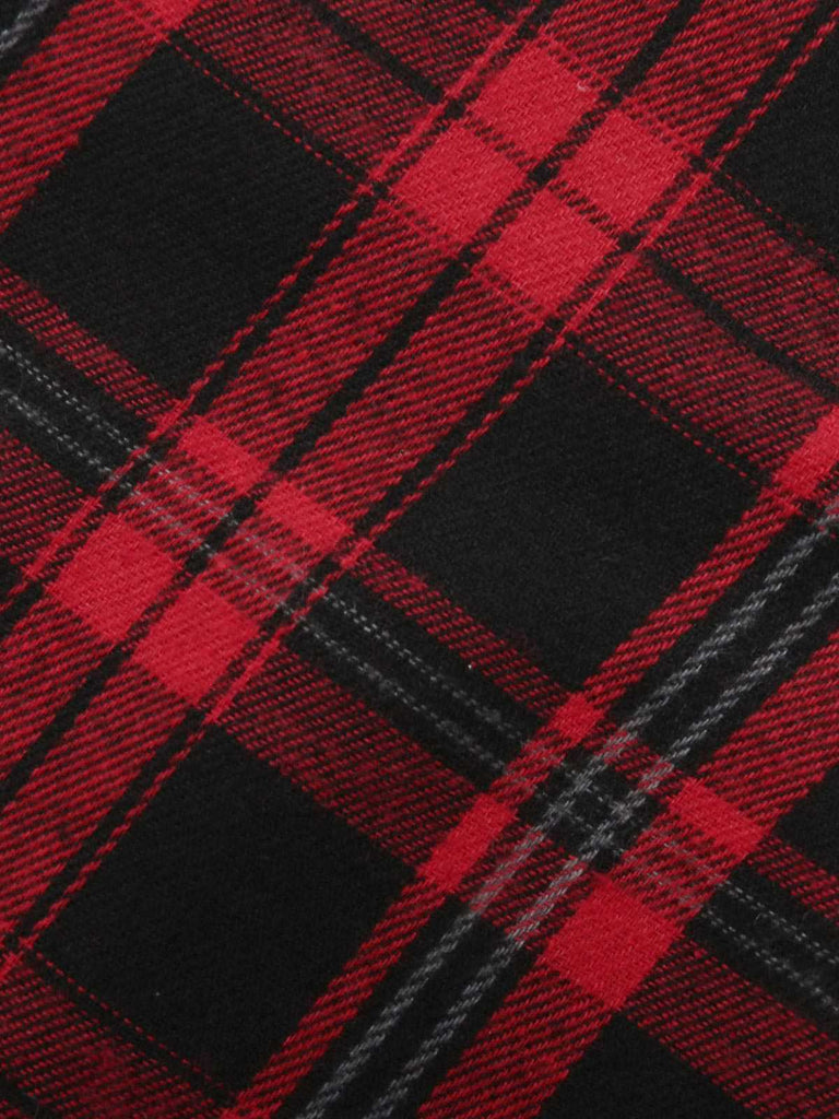Red 1930s Shirt Collar Gingham Plaid Top - vintage fashion, retro style, elegant red