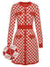 Red 1940s Argyle Check Knitted Pencil Dress, vintage dress, retro fashion - perfect for women who love vintage and retro fashion