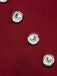 Red 1940s Buttoned Solid Skirt: 1940s grace for the woman who dances through life