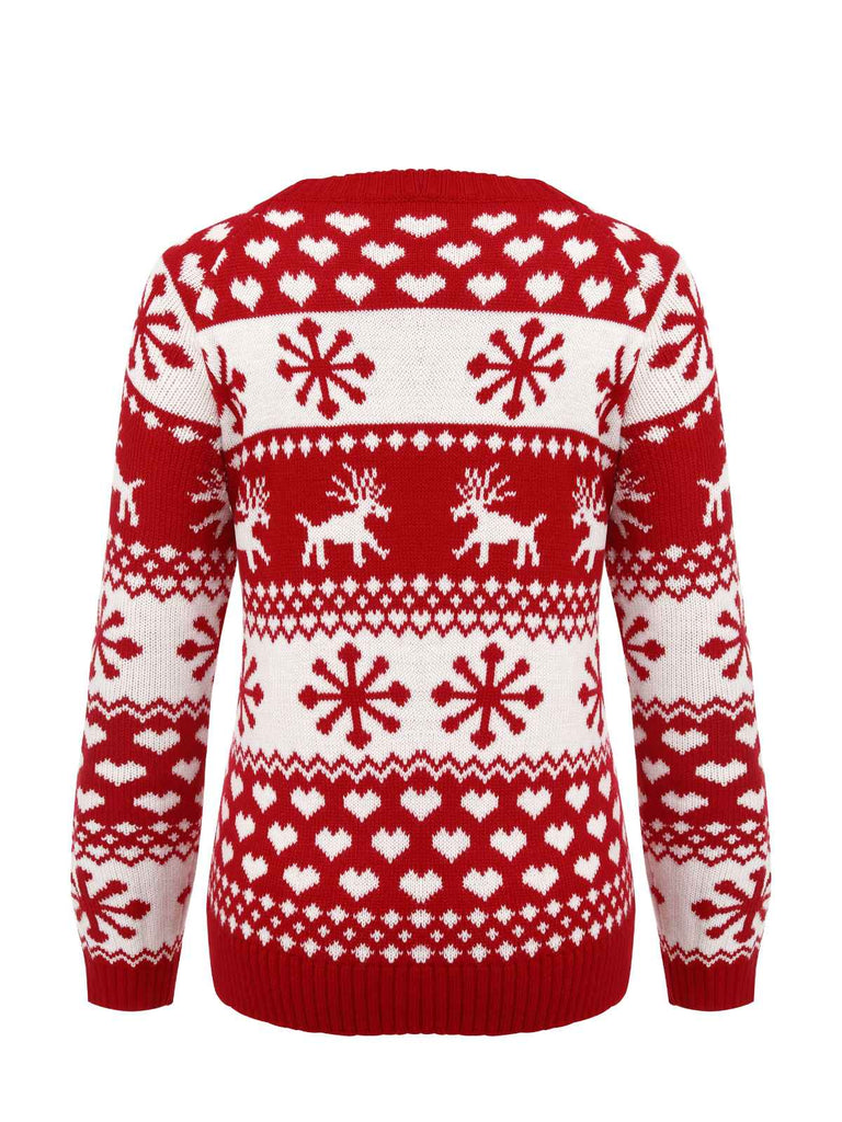 Red 1940s Christmas Knitted Sweater, vintage fashion, retro style - perfect for women who love vintage and retro fashion