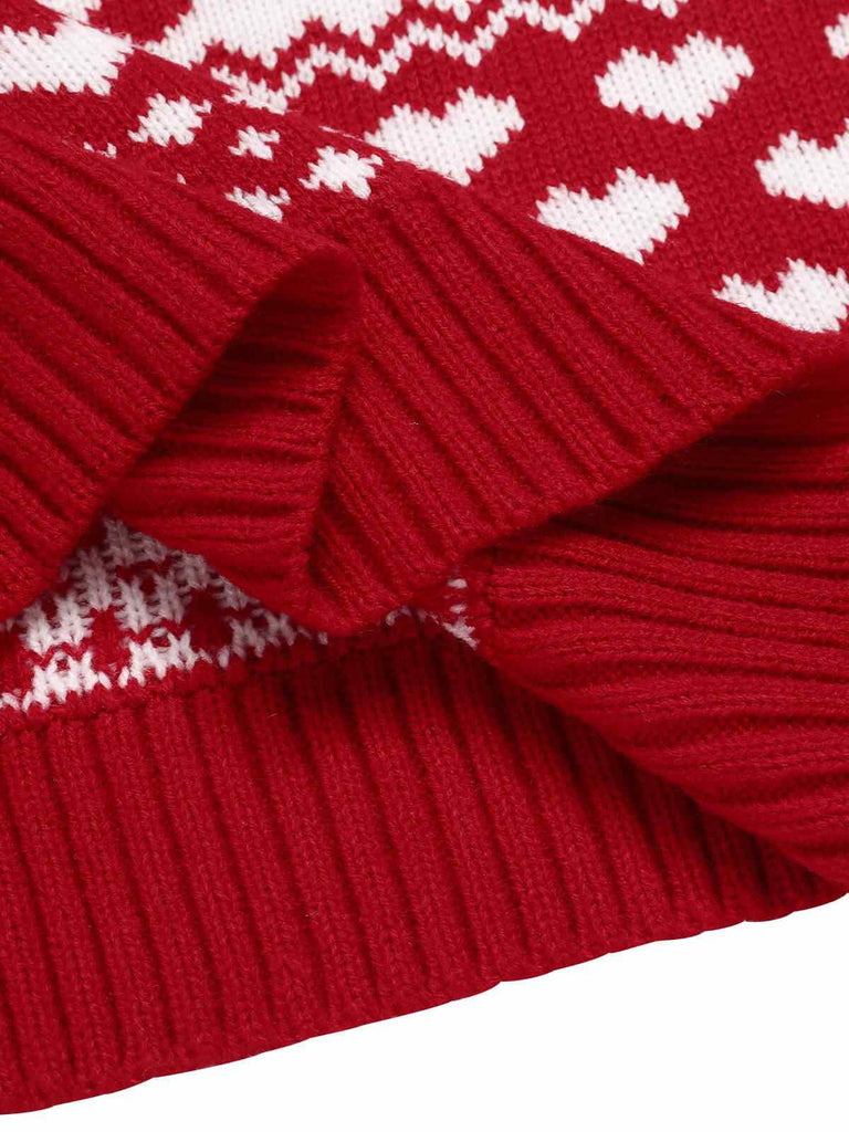 Red 1940s Christmas Knitted Sweater, vintage fashion, retro style - perfect for women who love vintage and retro fashion