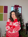 Red 1940s Christmas Knitted Sweater - vintage fashion, retro style, elegant red