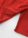 Red 1940s Diagonal Button Stand Collar Coat - vintage fashion, retro style, elegant red