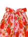 Red 1940s Floral Round Neck Halter Dress - vintage dress, retro fashion, elegant red
