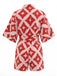 Red 1940s Geometric Floral Tie-Waist Romper | vintage romper, retro jumpsuit, playful style - perfect for retro fashion enthusiasts