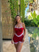 She's wearing Red 1940s Halter Patchwork One-piece Swimsuit and the whole beach remembers the 1940s