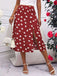 This Red 1940s Hearts Polka Dot Slit Skirt spins 1940s stories with every step