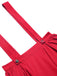 Red 1940s Solid Layered Suspender Skirt — 1940s femininity that moves with her mood