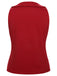 Red 1940s Solid Sleeveless Lapel Top, vintage top, retro blouse - perfect for women who love vintage and retro fashion