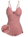 She's wearing Red 1940s Spaghetti Strap Stripes One-Piece Swimsuit and the whole beach remembers the 1940s