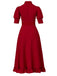 Red 1940s X Prequel Pearl Lace Ruffed Hem Dress, vintage dress, retro fashion, lace detail - perfect for women who love vintage and retro fashion