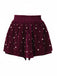 Red 1950s 3D Pearl Embellished Velvet Shorts - vintage fashion, retro style, elegant red