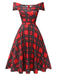 1950s Christmas Plaid OffShoulder Dress | 1950s | vintage dress, retro fashion