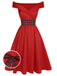 1950s Christmas Plaids OffShoulder Dress | 1950s | vintage dress, retro fashion