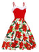 Red 1950s Christmas Poinsettia Shaggy Trimmed Dress, vintage dress, retro fashion, rockabilly, pin-up fashion - perfect for women who love vintage and retro fashion