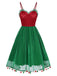 Red 1950s Christmas Polka Dot Mesh Dress: where 1950s romance meets her modern spirit