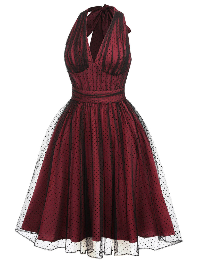 Red 1950s Dots Mesh Swing Dress — vintage elegance for the modern woman