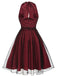 Red 1950s Dots Mesh Swing Dress: timeless style reimagined