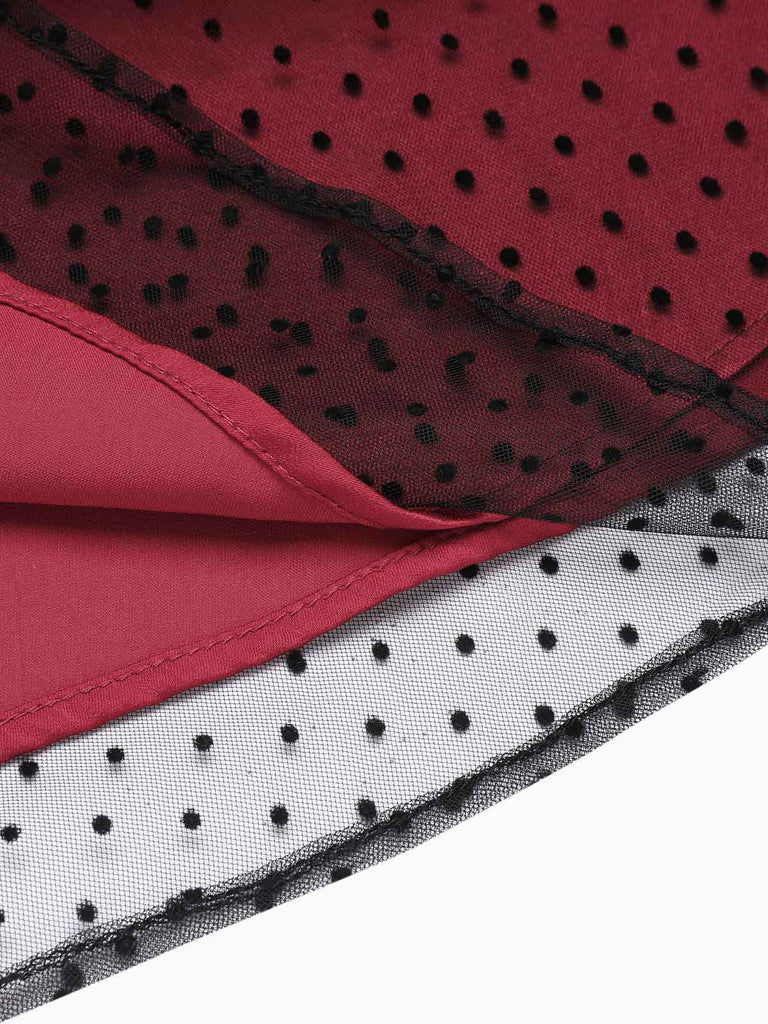 Red 1950s Dots Mesh Swing Dress — vintage elegance for the modern woman