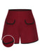 Red 1950s Elastic Waist Solid Shorts: timeless style reimagined