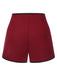 Red 1950s Elastic Waist Solid Shorts — vintage elegance for the modern woman